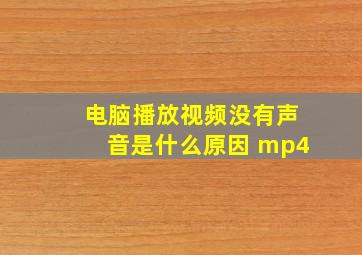 电脑播放视频没有声音是什么原因 mp4